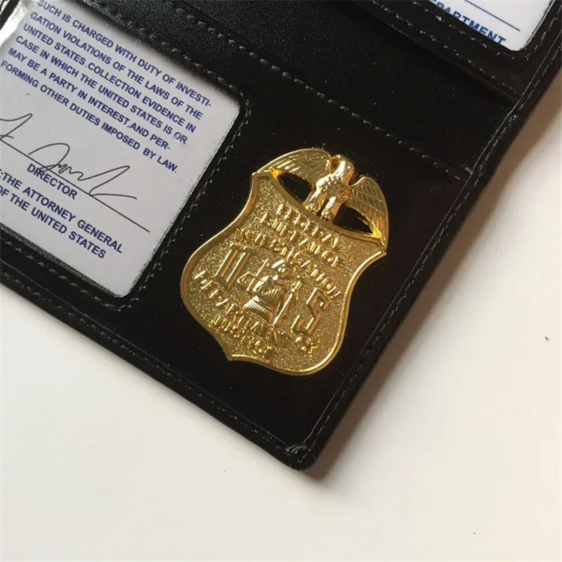 Shield 100/% Genuine Leather Universal Law Enforcement Badge Holder Wallet Case