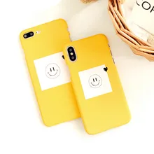 

3D Cartoon Cute Smile Phone Shell Cases For iPhone X XS 8 6 6S 7 8Plus plus Cases Slim Yellow Funny Cover Coque Case Wholesale