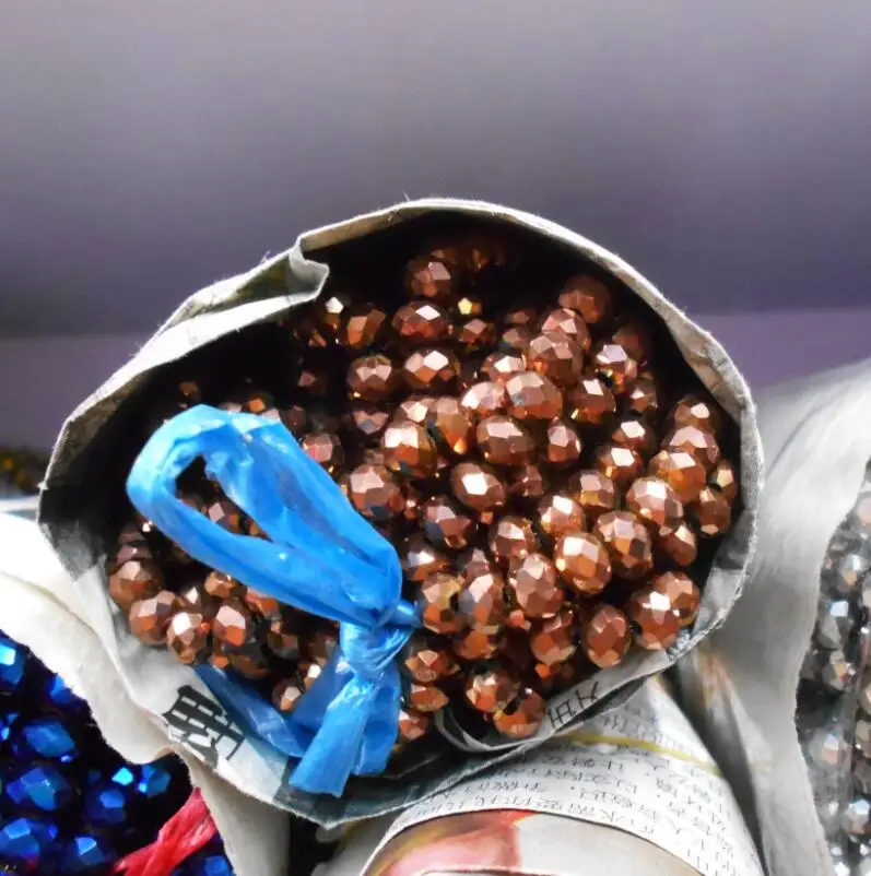 

Brown Colorful Color 4*6mm 50PCS Rondelle Austria faceted Crystal Glass Beads Loose Spacer Beads for Jewelry Making