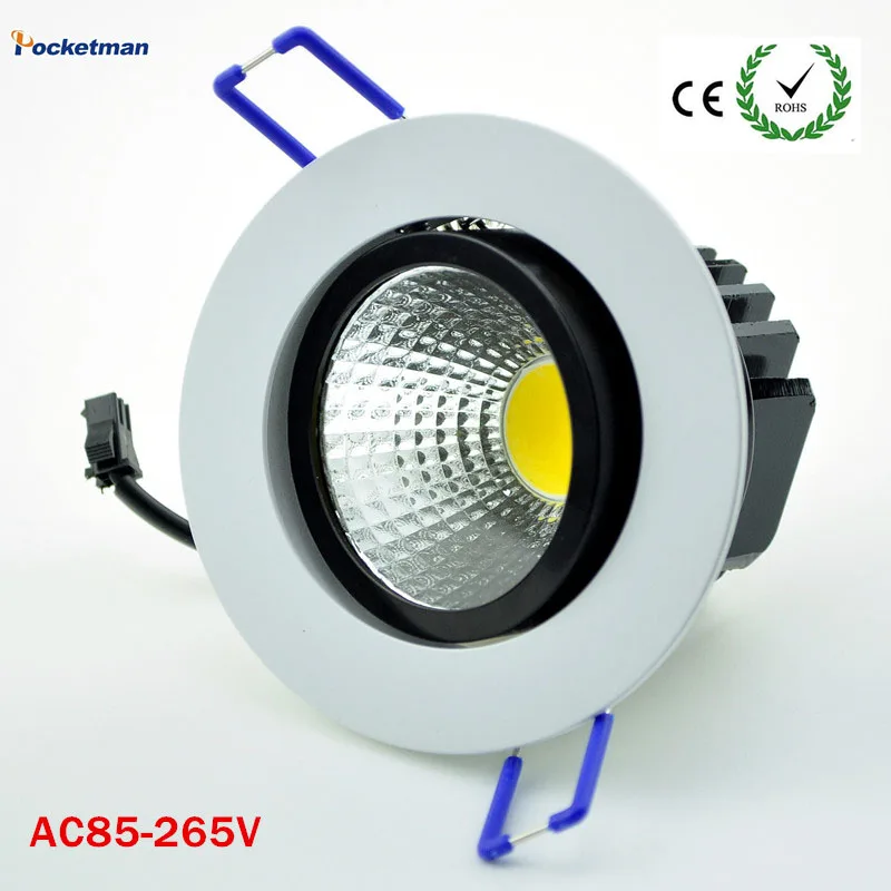 

new Recessed led downlight cob 5W 7W 9W 12W dimming LED Spot light led ceiling lamp AC 110V 220V free shipping