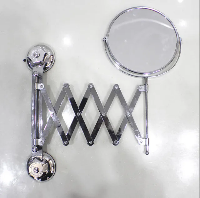 Suction Up Wall Mounted Telescoping Folding Round Two Side 3x Suction Up Wall Mounted Telescoping Folding Round Two Side 3x Magnification Bathroom Mirror Makeup Cosmetic Lady S