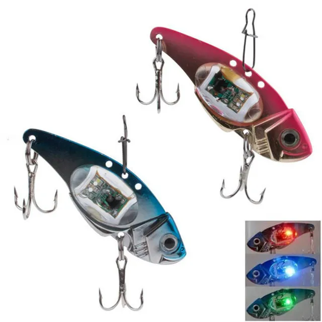 LED Light Fishing Lure Treble Hook Electronic Fishing Lamp Bait Tackle