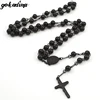 Gokadima 8mm,Christmas Religious Jewelry Catholic, Stainless Steel Necklace Cross for Men Beads Rosary Necklace WRN03 ► Photo 3/5
