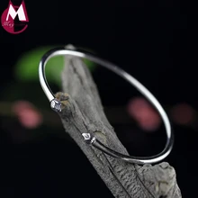 Стерлингового серебра 925 Браслеты и браслеты для женщин простой завод лотоса браслет возлюбленной ювелирные изделия женский день Святого Валентина SB63