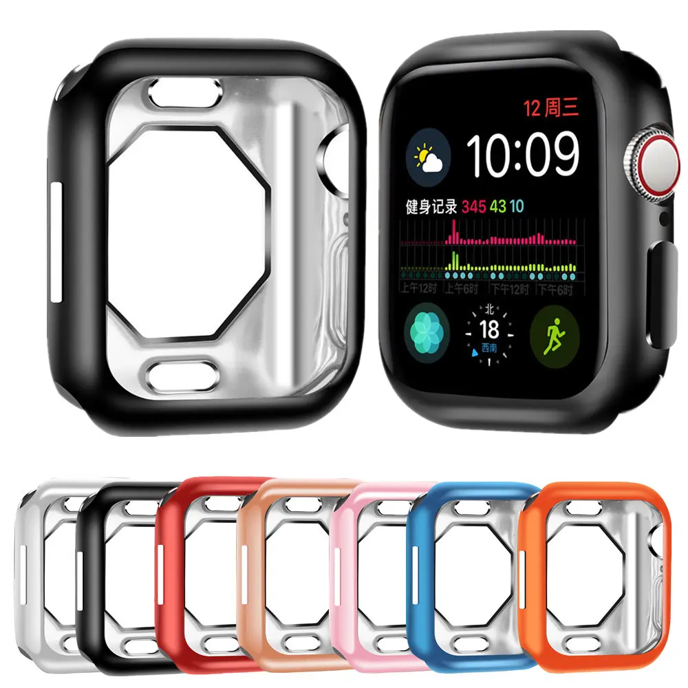 

NEW Cases for Apple Watch Soft Silicone Bumper Cover Watch Case for iwatch Series 4 Frame Protection 44mm 40mm Size Anti-shock