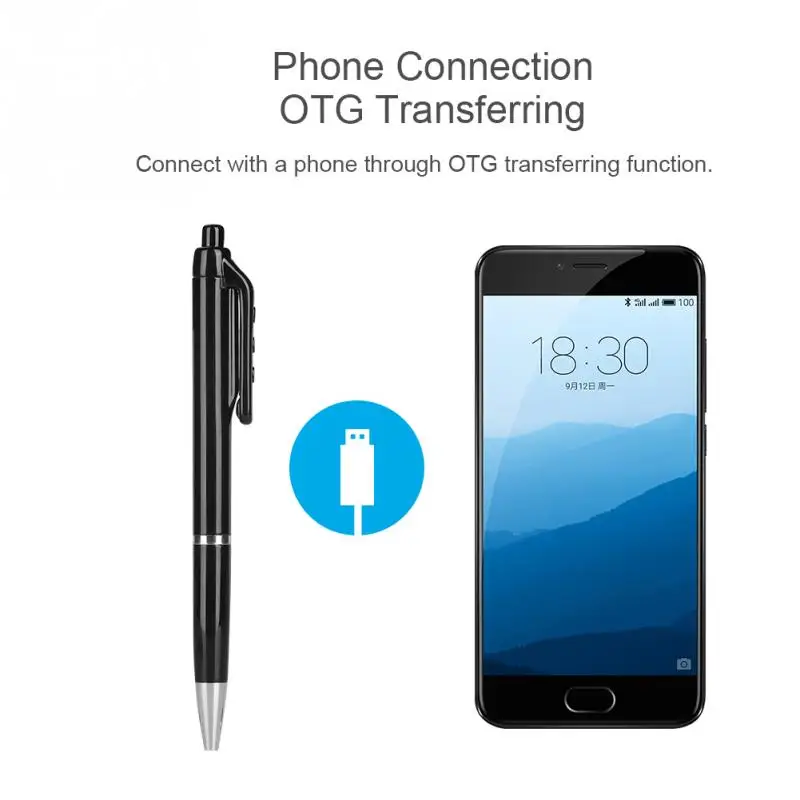 8G Memory Pen Digital Voice Recorder 21-hour Recording Time Audio Recorder Pen OTG One-button Recording For Windows iOS systems