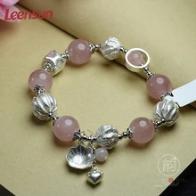 Leensun ювелирные изделия ручной работы из стерлингового серебра 925 пробы с Россом кварц/бусины/браслет для женщин