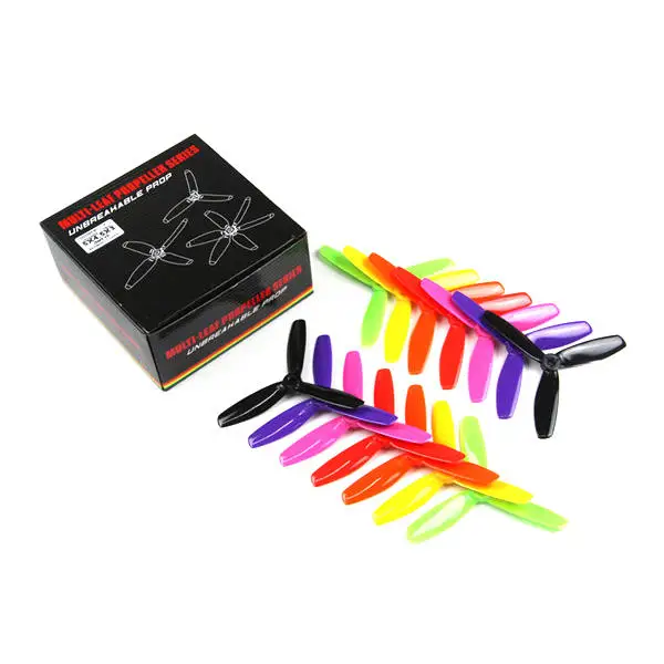 

7 Pairs KingKong / LDARC 5040/5045 5x4.5 5 Inch 3-blade Rainbow Colorful Propellers CW CCW for RC Drone FPV Racing