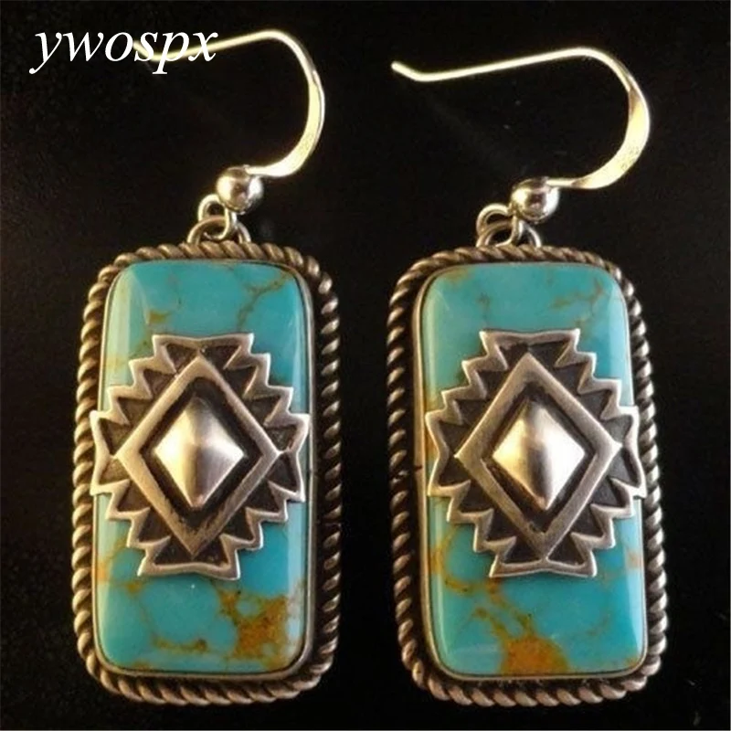 

YWOSPX Vintage Big Stone Dangle Earrings for Women Jewelry Engagement Party Drop Earrings Gifts Y40