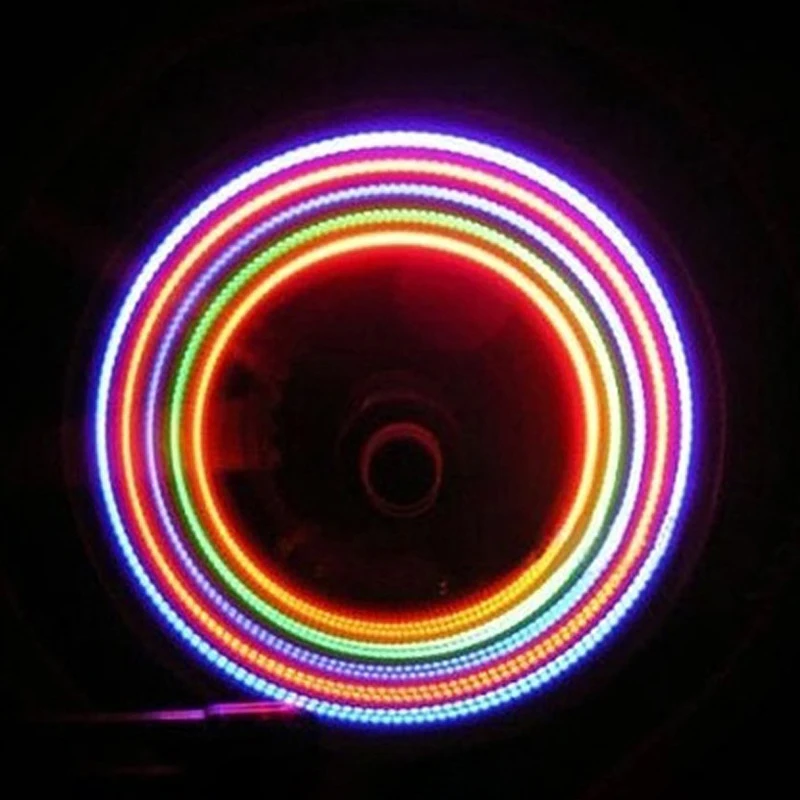 Sale Bicycle Wheel LED Lights Mountain 5LED Colorful Road Bike Waterproof Spokes Flashlight With Battery Tyre Tire Valve Caps Wheel 4