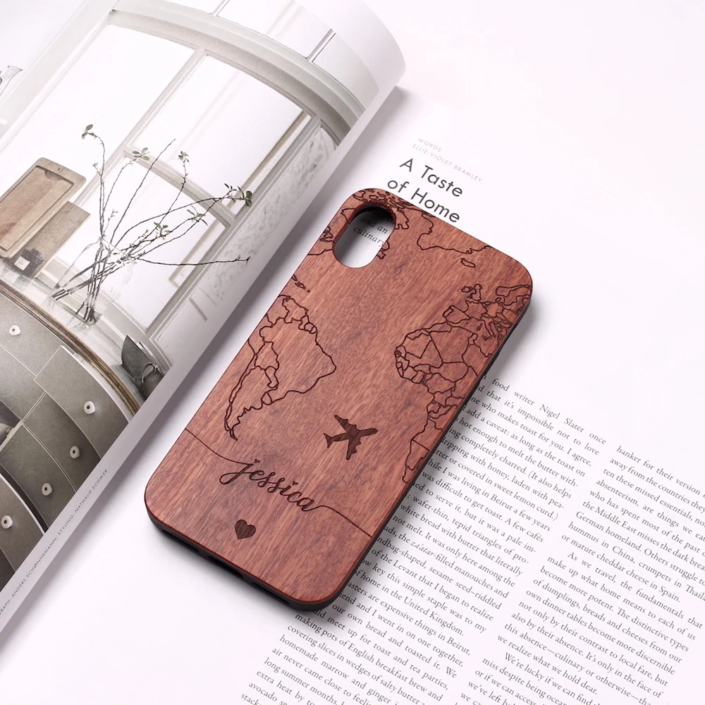 Компас Король Лев карта мира ананас персонализированный пользовательский деревянный чехол для телефона для iPhone 11 Pro XS Max 7 7Plus 8 8Plus X XR