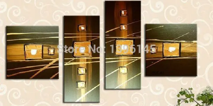 

Free Shipping Big Size 4 Panels Handmade Modern Oil Painting On Canvas Wall Art Top Home Decoration Wall Pictures Abstract Art