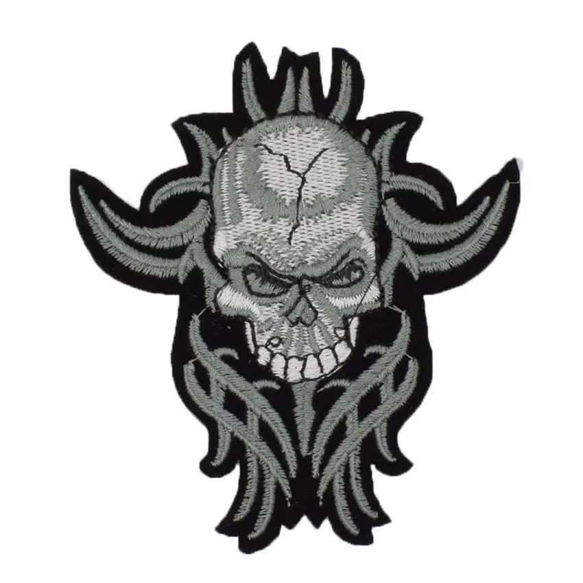 2Pcs Punk Rock Cross Patch Skull Motorcycle Patches Military Backpack