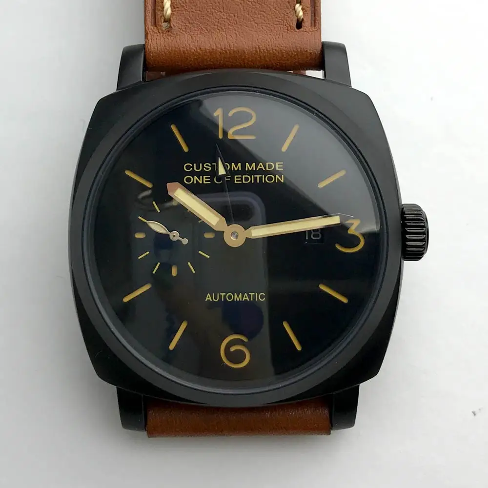 2020 мужские часы 47 мм BOMAX Марина GMT автоматическое движение PVD Черный корпус из