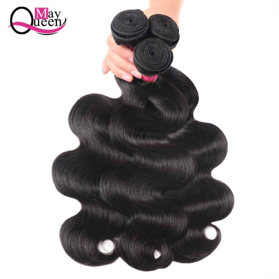 Brazilian Body Wave Hair Weave Bundles Natural Color 100% Human Hair weaving 1/3 Piece 8-26inch NonRemy Hair Extension May Queen Brazilian Body Wave Hair Weave Bundles Natural Color 100% Human Hair weaving 1/3 Piece 8-26inch NonRemy Hair Extension May Queen