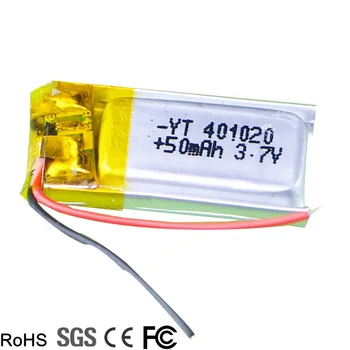 

3.7v 50mah 1S RC Toys Rc Cars Bluetooth speaker Bluetooth headset digital products Lithium polymer battery 3.7V 401020