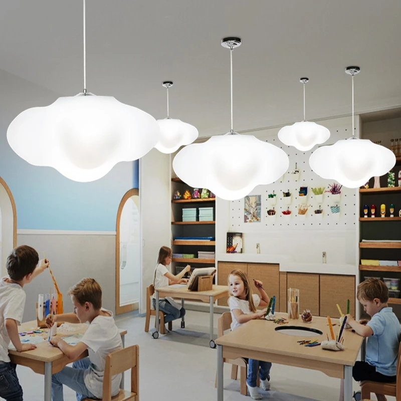 

2018 Creative LED Chandelier Cloud lamp Child-care centre Kindergarten decor lamps European Kursaal floating cloud lamp