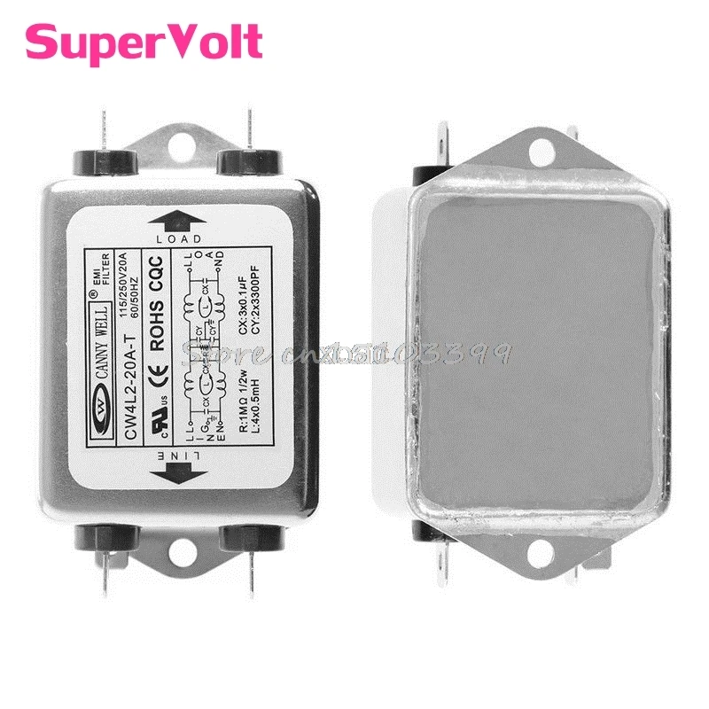 

AC 220V 50/60 HZ Power EMI Filter CW4L2-20A-T Monophasic Enhanced M12 dropship