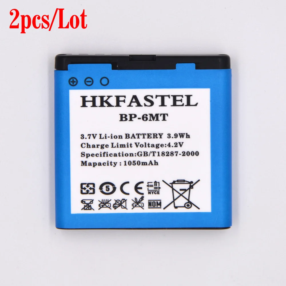 2 шт./лот HKFASTEL Новый BP-6MT BP 6MT литий-ионный аккумулятор для мобильного телефона