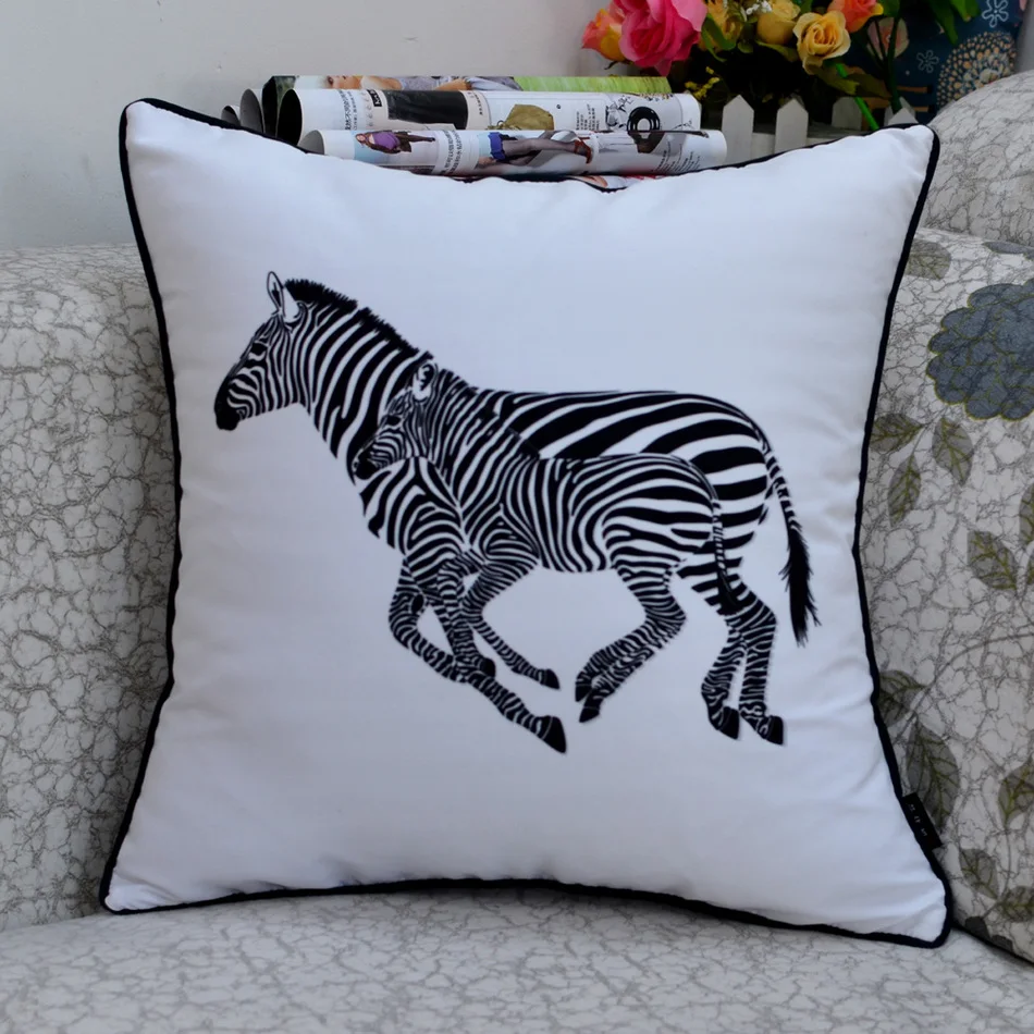 18*18 " Modern Zebra Printed Throw Pillow Case Pillowcasein Pillow