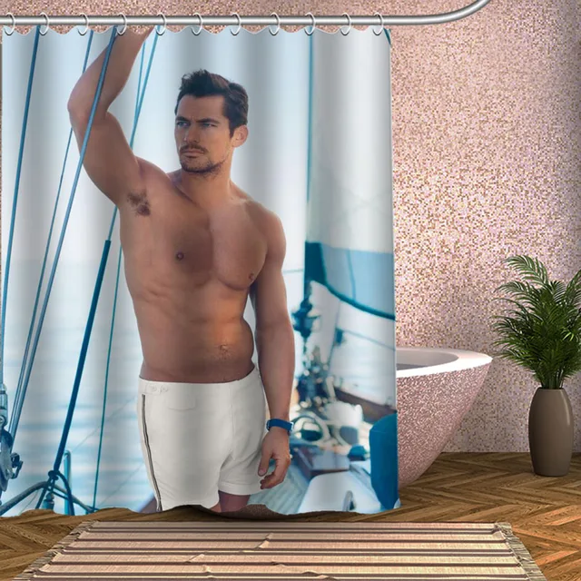 David Gandy Shower Curtain Eco friendly Modern Fabric polyester Custom