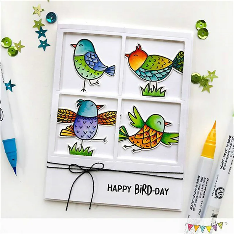 

GJCraft Clear Stamps and Metal Cutting Dies Scrapbooking New Craft Dies for Card Making Album Embossing Die Cut Bird Decoration