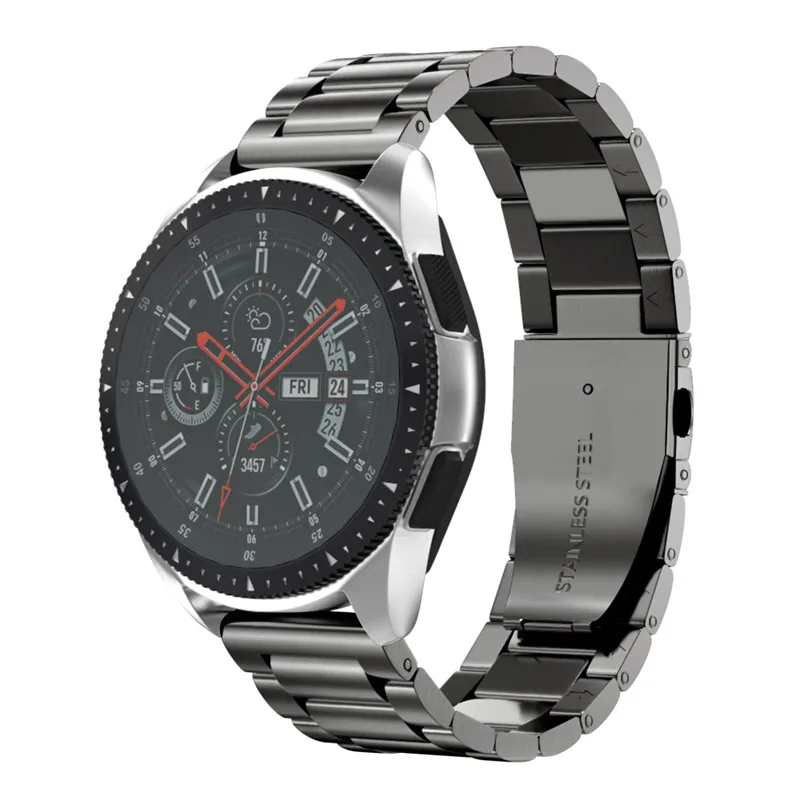3в1 браслет для samsung Galaxy watch 42 мм 46 мм ремешок браслет из нержавеющей стали+ силиконовый ремешок+ 2 шт экран закаленное стекло