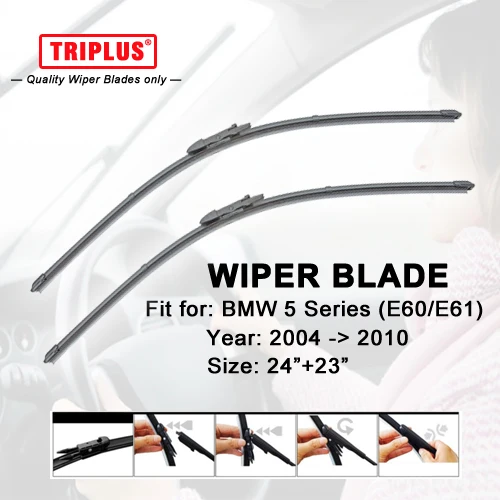 Wiper Blade for BMW 5 Series E60 E61 (2004 2010) 1 set 24"+23",Flat