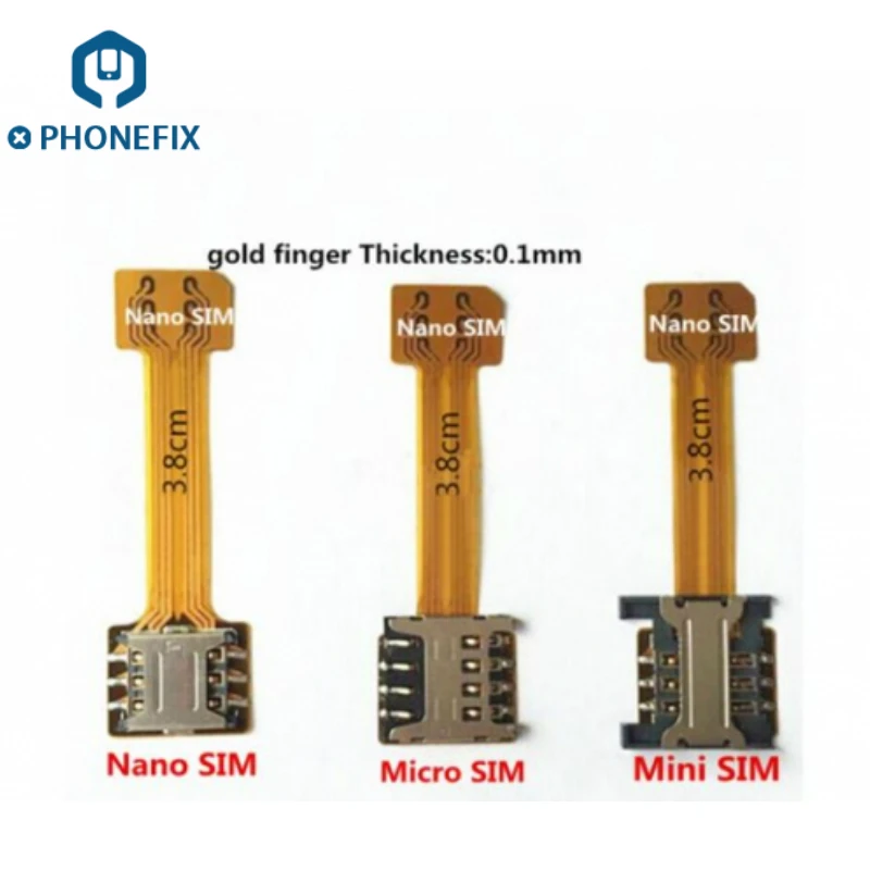 

PHONEFIX SIM Extender Nano Micro SD Mini Dual SIM Card Extension Cable Adapter for allowing two SIM SD card Work simultaneously
