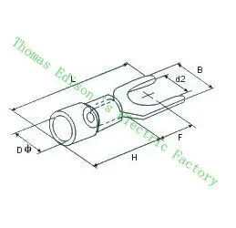 SV1.25-4 Красный Раздвоенный Вилка Лопата 22~ 16AWG Провода Обжима отжима терминалы Провода Соединительный Кабель 100 Шт./упак. SV1-4 SV