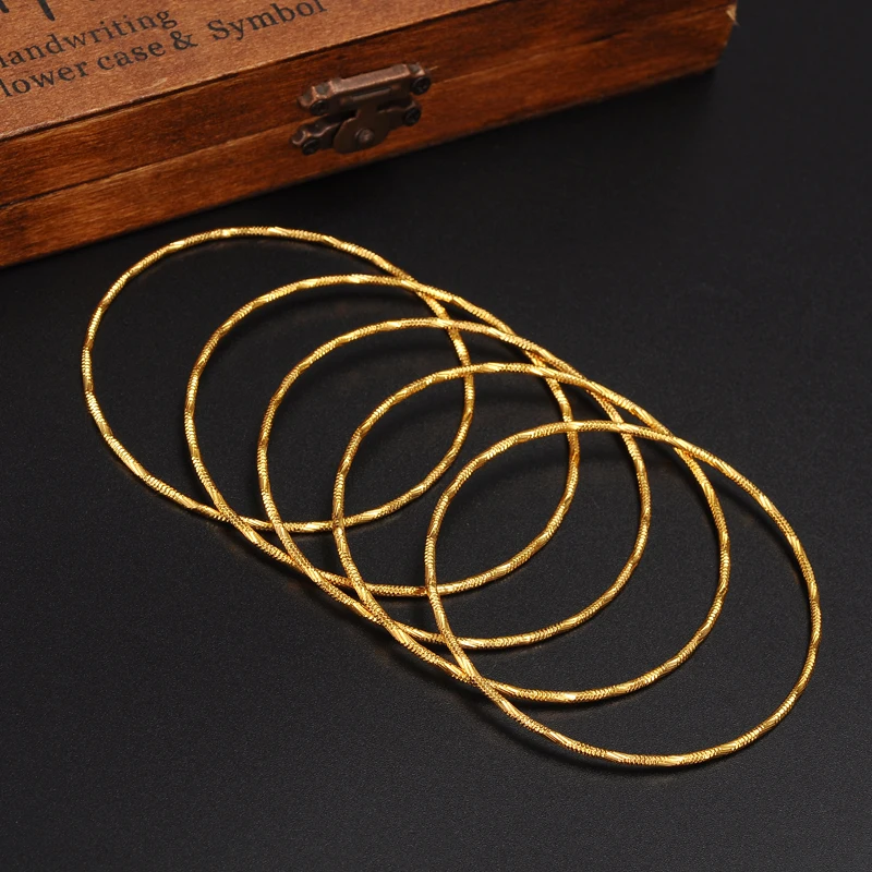 5-PCS-dubai-gold-bangle-Ethiopian-bangle-bracelet-bangle-African-Women-jewelry-Gold-Dubai-big-circle