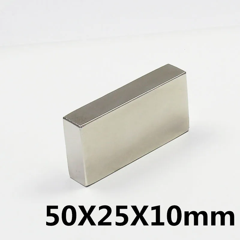 

1pcs Grade N35 Neodymium Magnet Super Strong NdFeB Square Magnet Nickel Plated Industrial Rare Earth Magnets 50*25*10mm Mayitr