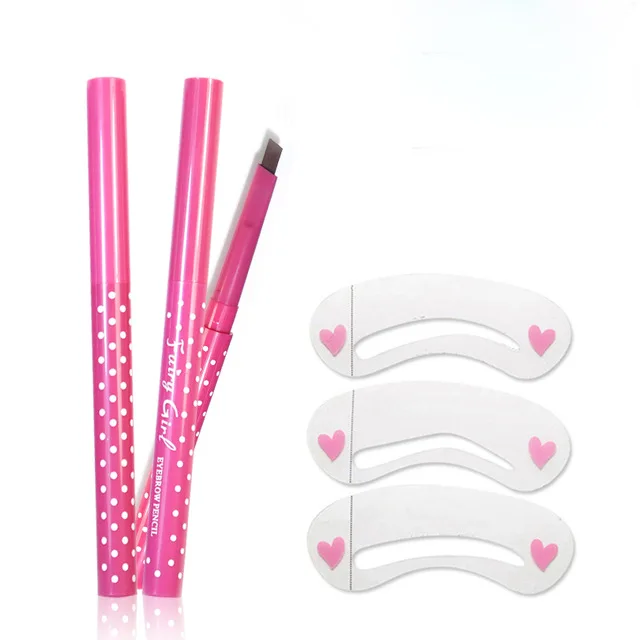 

2in 1 Eyebrow Tools Set 3 Pack Eyebrow Thrush Card+1Eyebrow Pencil Beauty Tools GUB#
