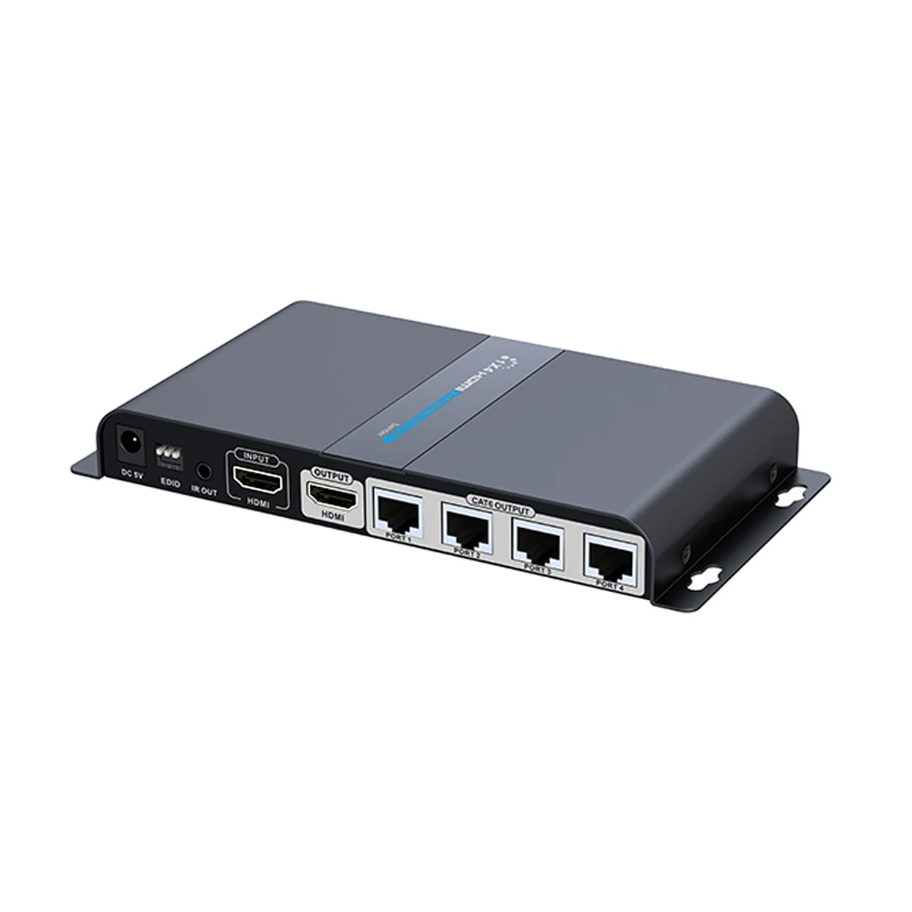 LKV714Pro HDMI 1X4 расширитель сплиттер с адаптером питания HDMI петля и ИК усилитель cat5e/6 до 60 м(1 TX и 4 RX в комплекте
