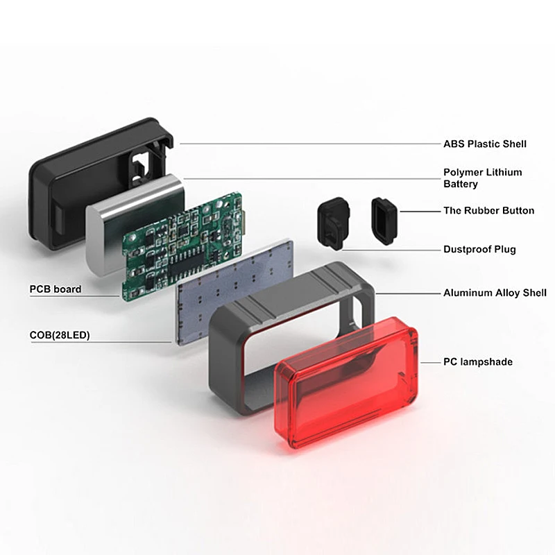Водонепроницаемый USB тормоз зондирования велосипед задний свет перезаряжаемые Предупреждение красный фонарь ночной езды велосипедная задняя фара 4 режима лампы