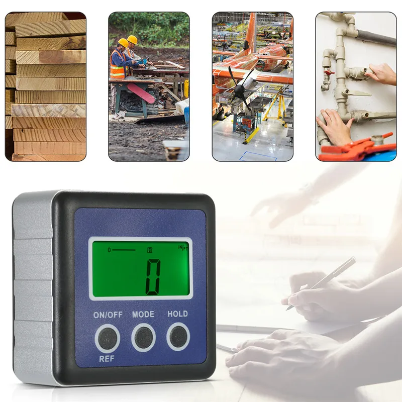 

Digital Protractor Angle Pocket Size Gauge Finder Bevel Box Inclinometer Level Meter Magnetic Base for Carpentry Building New