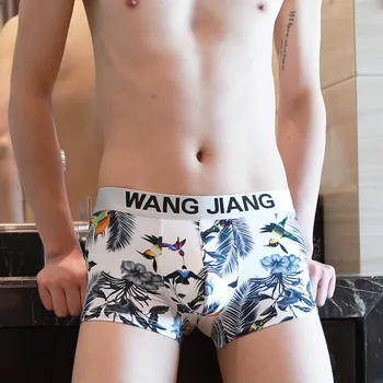 

Ice Silk Men Underwear Boxer Shorts Printed Patterned Men's Panties with Picture Summer Boxershorts Cool Underpants Breathable