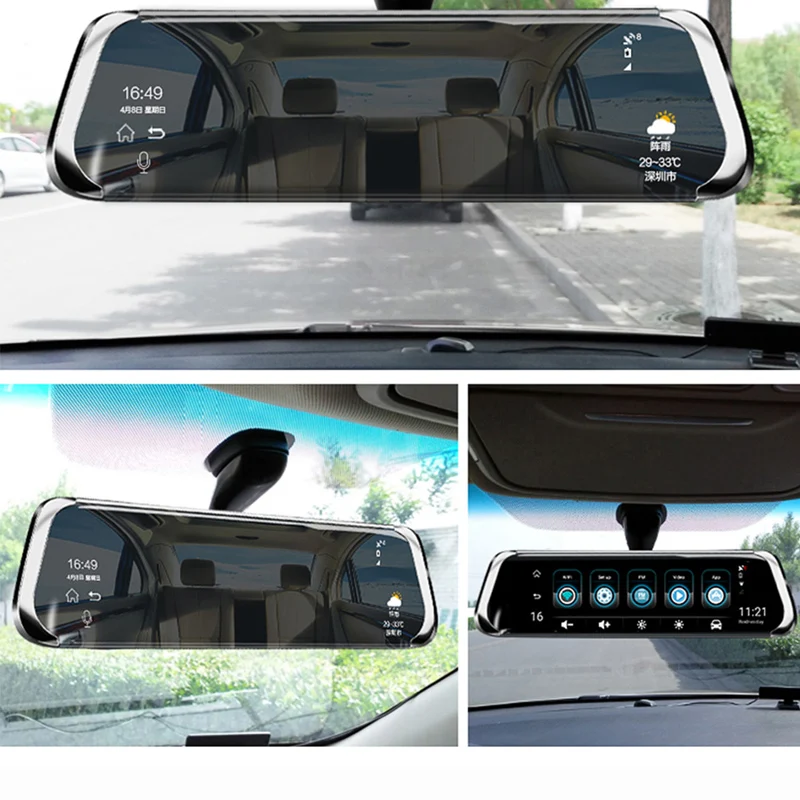 Автомобильный видеорегистратор 4G ADAS камера 10 дюймов на Android с зеркалом заднего