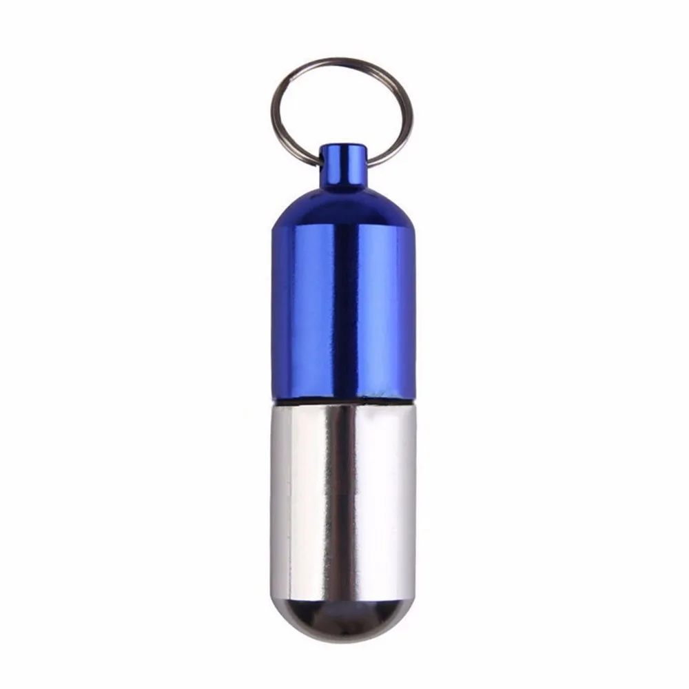 Цветной портативный водонепроницаемый алюминиевый медицинский чехол для таблеток, держатель для бутылок, контейнер, брелок для первой помощи