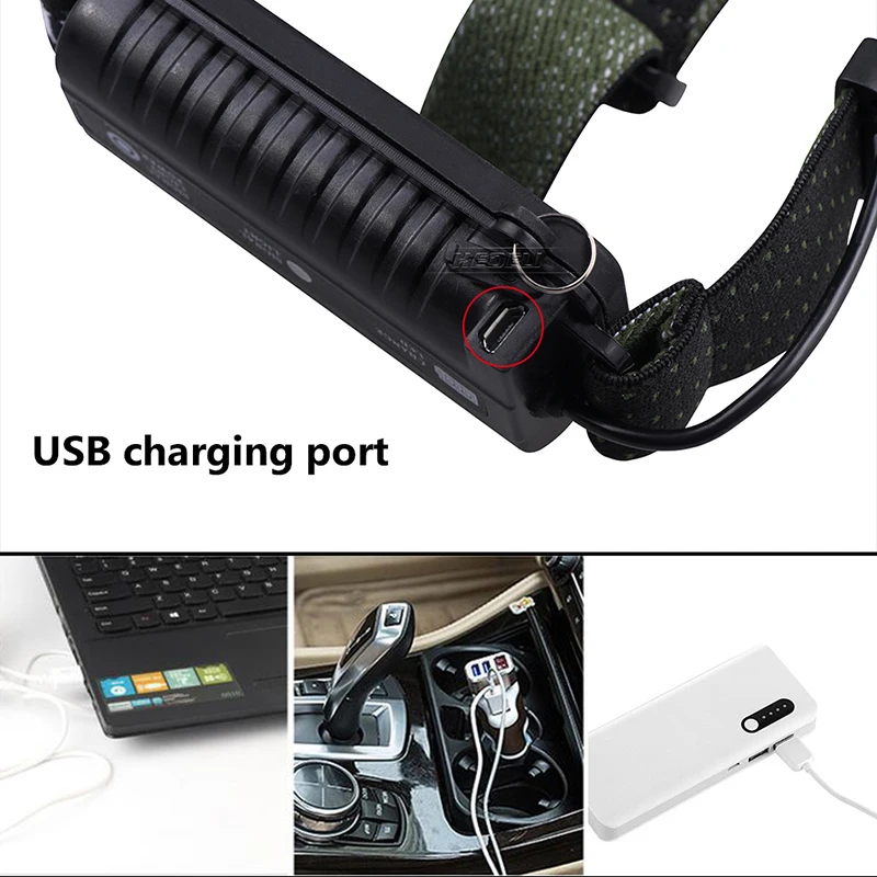 5 светодиодных налобных фар USB lampe frontale tres puissante CREE XML T6 Q5 головная лампа для