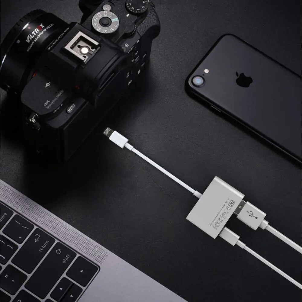 Адаптер Meenova Lightning OTG USB, хаб зарядный кабель для iPhone iPad iOS13, до 500 мАч ток USB флэш-накопитель, клавиатура, мышь