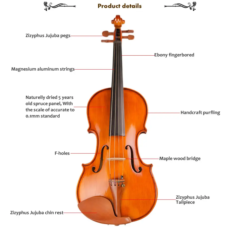 Ручной работы Оли Лаки клен скрипка высокое качество студентов начинающих Violino струнный музыкальный инструмент TONGLING бренд