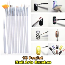 15pcs/lot Nail Brushes Nail Arts Painting Tools Kit Set Dotting Detailing Pen Brush Bundle Nail Styling Design Tools
