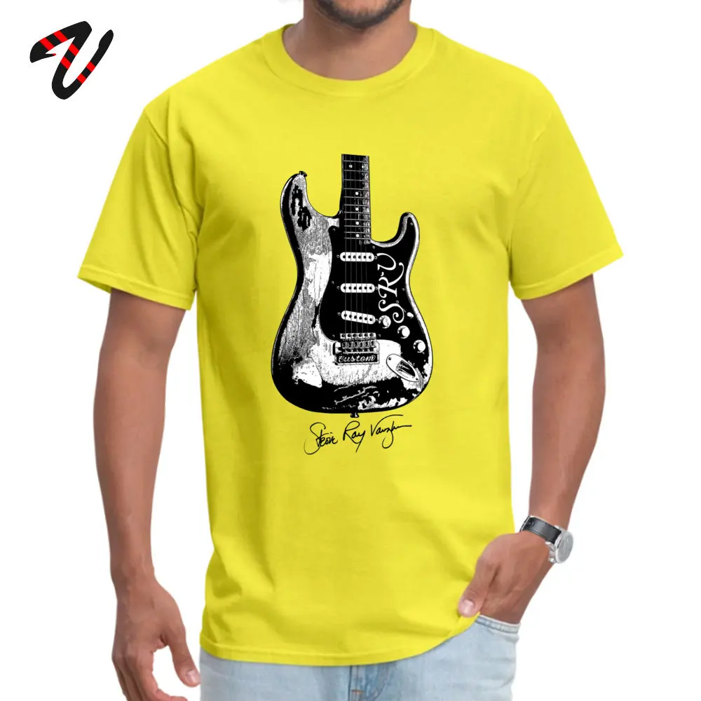 Normal Tshirts Funny Short Sleeve 2019 Newest O-Neck All Cotton Tees Normal Sweatshirts for Adult Summer Fall Drop Shipping Stevie Ray Vaughan Guitar Blues Rock legend yellow