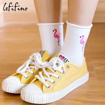 

harajuku women cute cartoon cotton socks penguin dog raccoon giraffe flamingo socks white winter lovely funny socks sox N75940