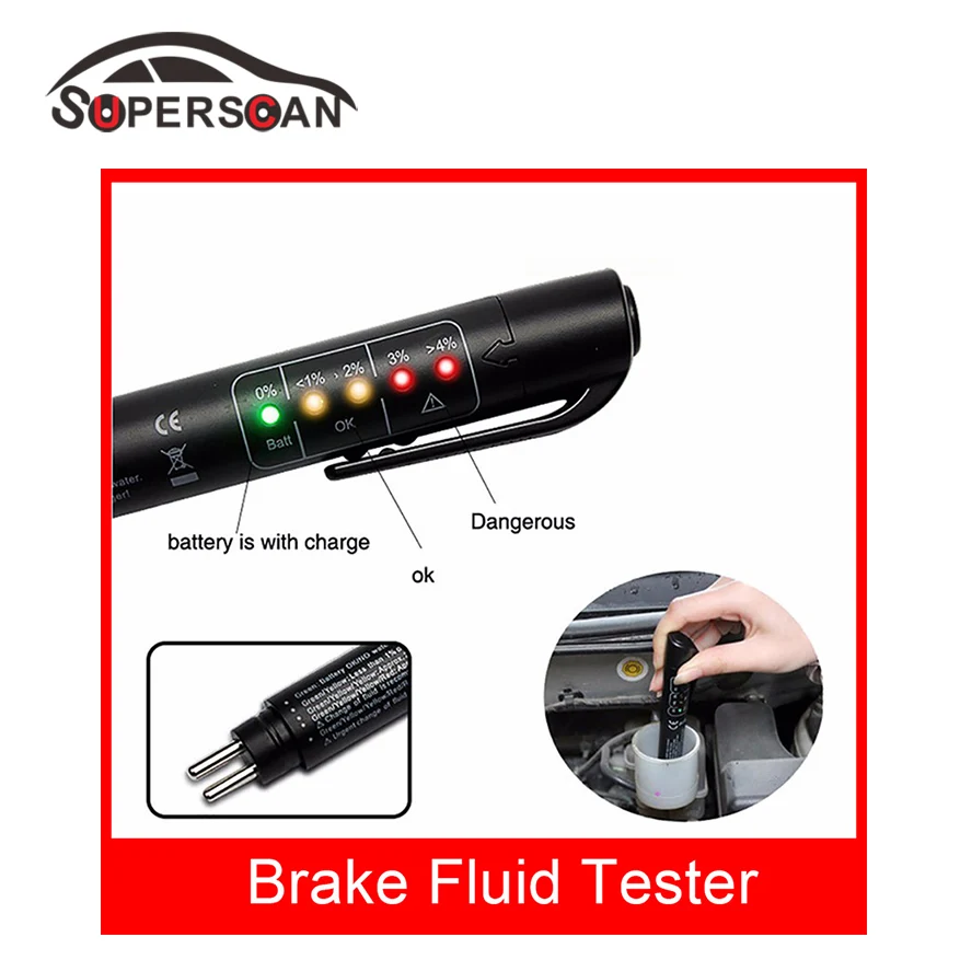 Ancel HOT Brake Fluid Tester Pen 5 LED Car Vehicle Auto Automotive Testing Tool Car Vehicle