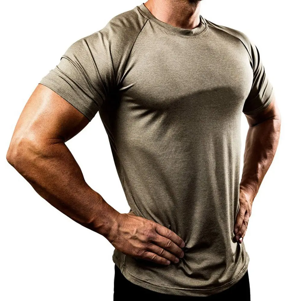 Новая спортивная футболка для бега мужские обтягивающие быстросохнущие Рубашки Тренажерный зал для обучения фитнесу Суперэластичные футболки мужские топы для пробежки тренировки одежда - Цвет: C8