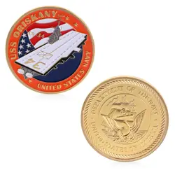 Дети любят интересные набор памятных монет искусство Покрытие золотой темно-синий американский не-монеты иностранных валют волшебные