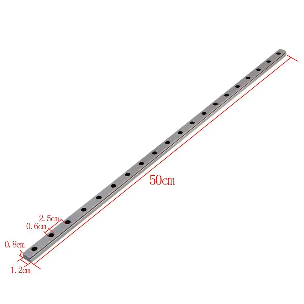 

MGN12 500mm Length Bearing Steel Linear Sliding Guideway Rail Silver