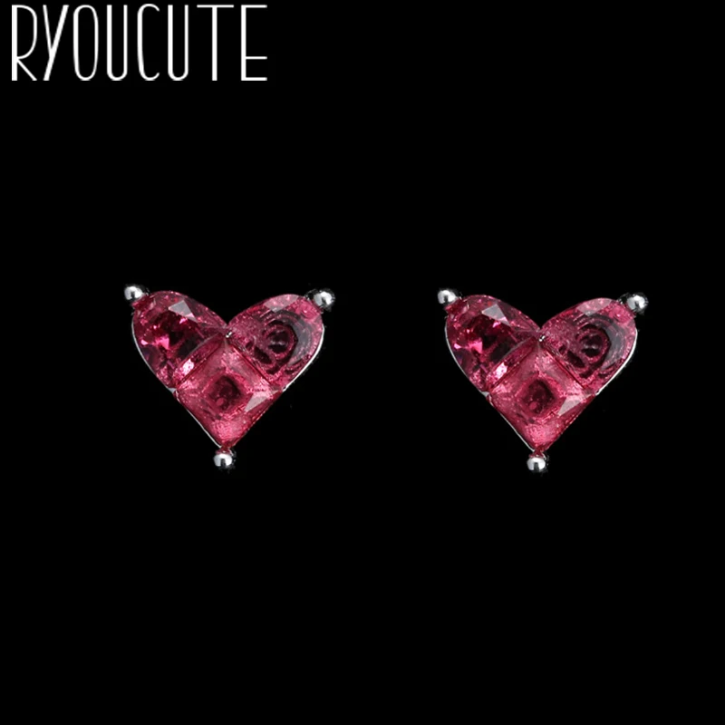 

Fashion 925 Sterling Silver Zircon Heart Earrings for Women Wedding Korean Girls Earrings Pendientes Brincos Statement Jewelry